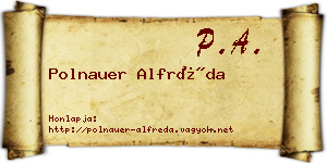 Polnauer Alfréda névjegykártya